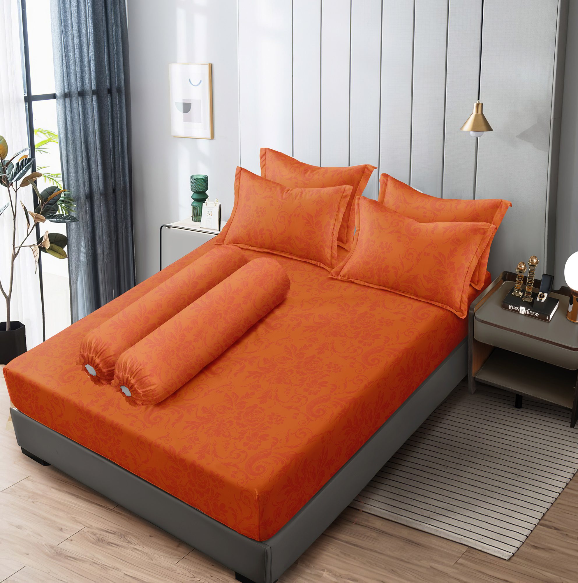 Vallery Quincy - Sprei Emboss Orange