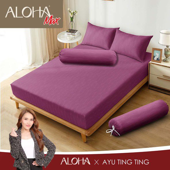 Aloha Max - Sprei Purple Orchid Emboss