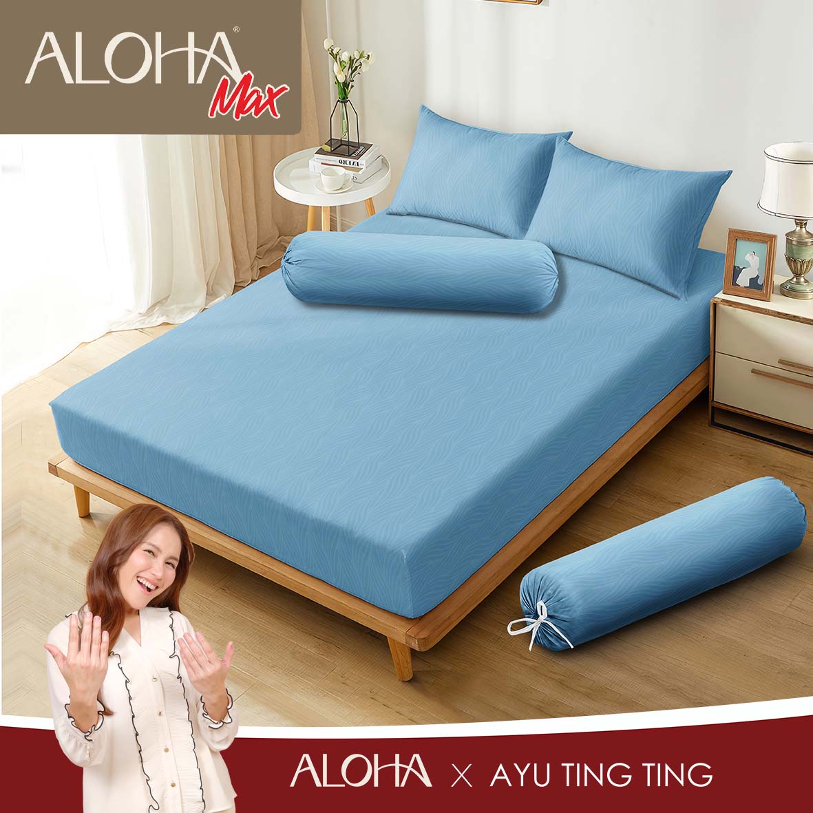 Aloha Max - Sprei Sky Blue Emboss