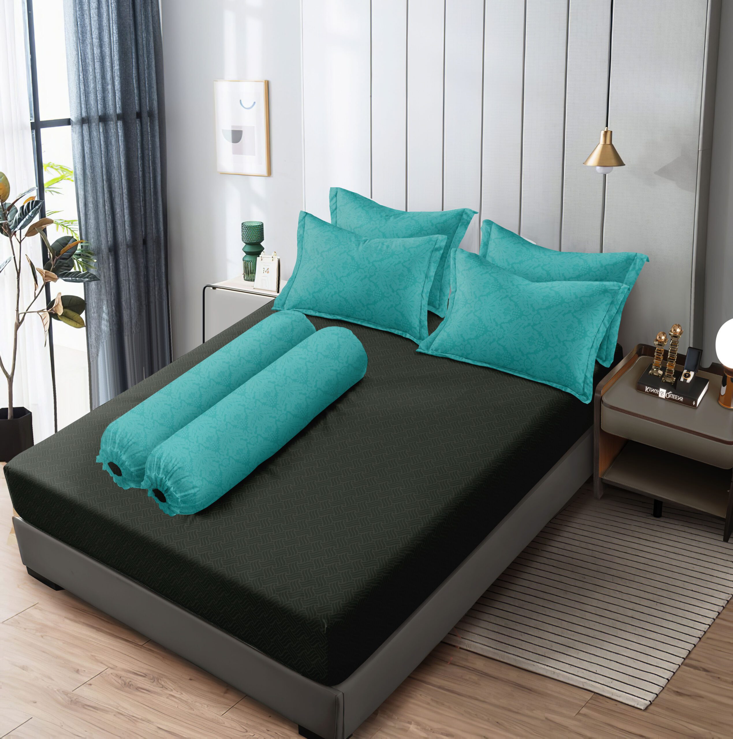 Vallery Quincy - Sprei Two Tone Sky Blue