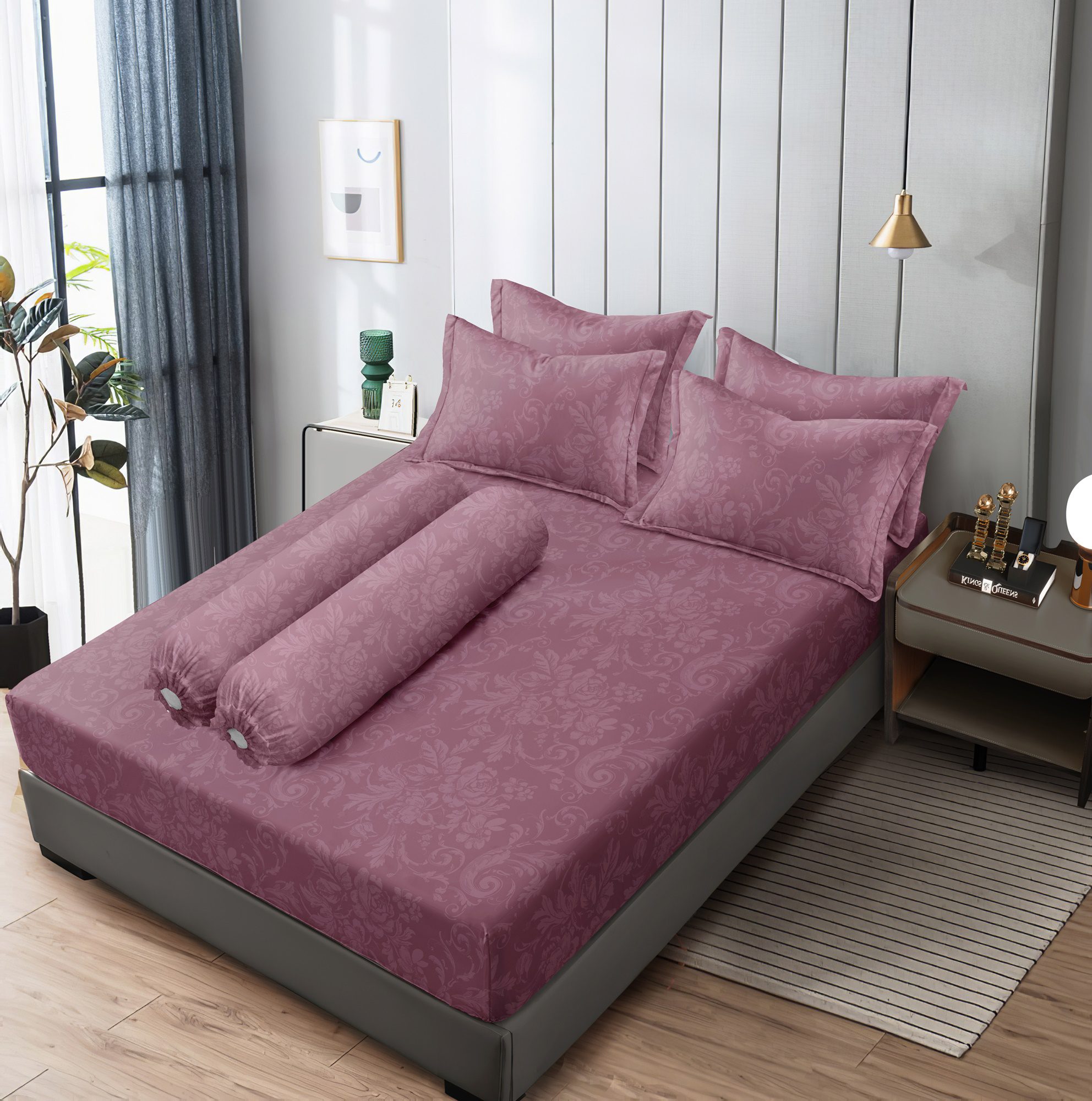 Vallery Quincy - Sprei Emboss Violet